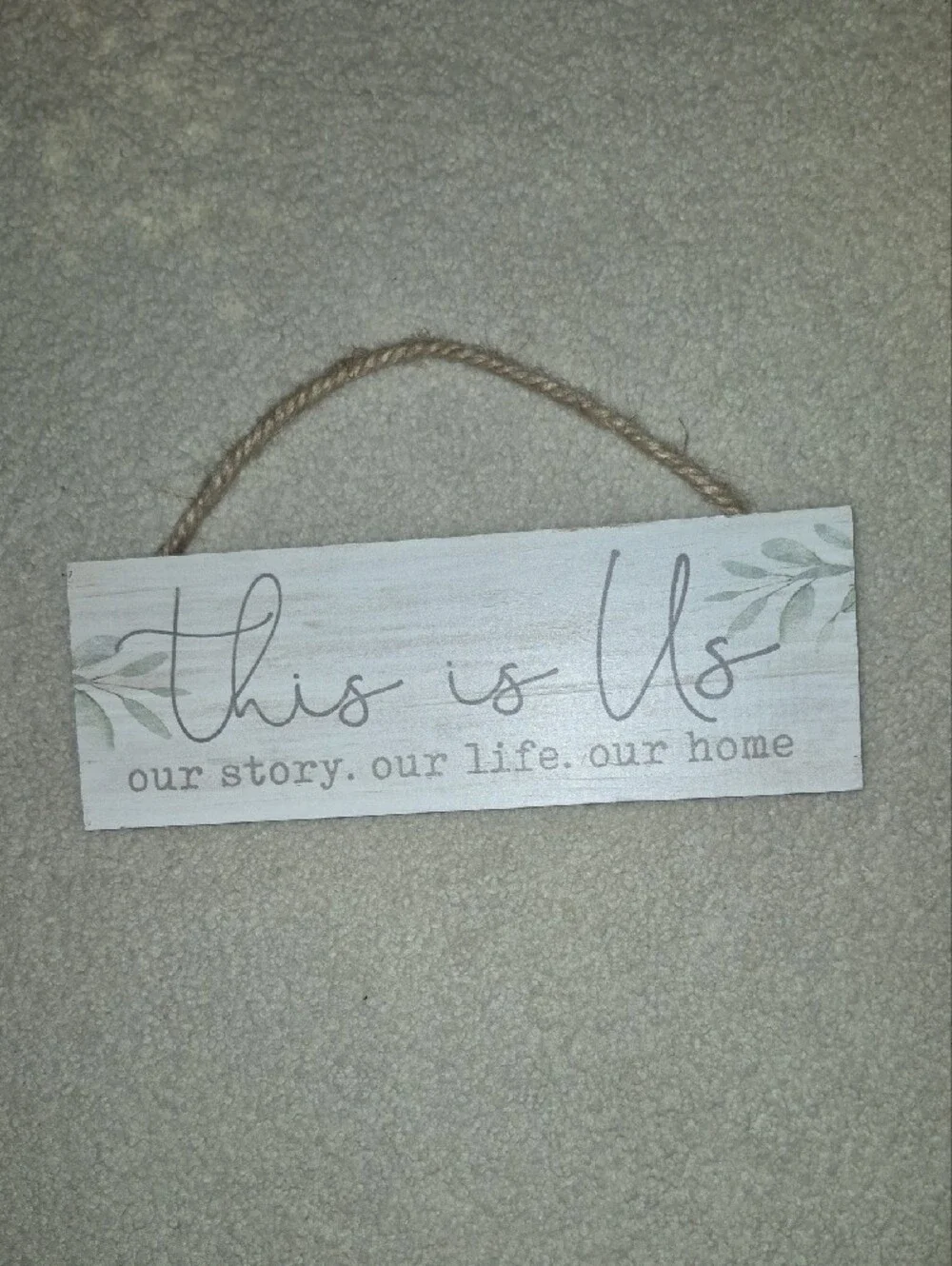 Ashland Neutral Wood 'This is Us' Wall Sign with Leaf Accents